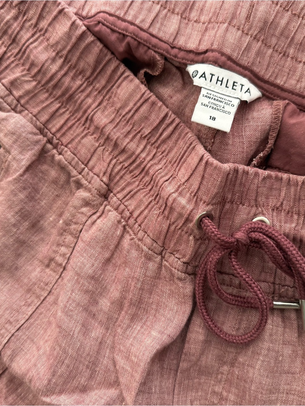 Athleta Women's Dusty Rose Wide-Leg Linen-Blend Pants